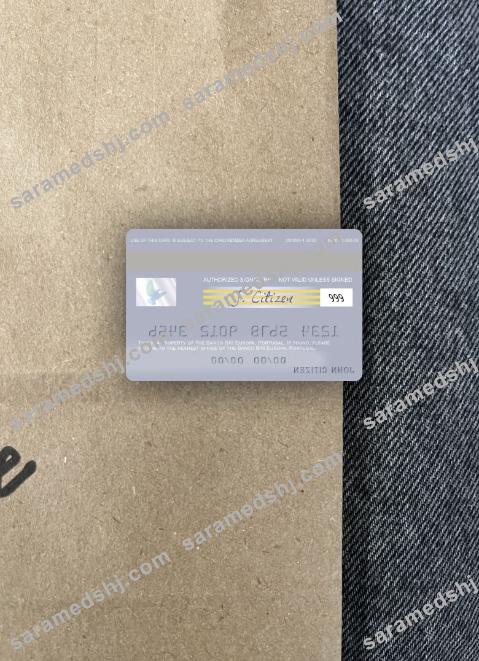 Portugal Banco BAI Europa visa debit card photolook back